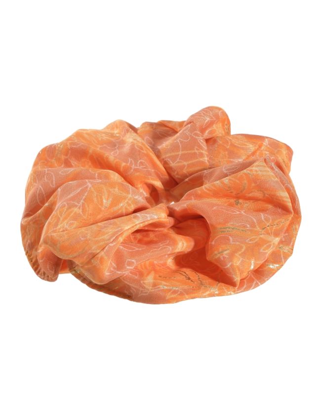 SCRUNCHIE IN ORANGE COLOR WITH GOLD DETAILS