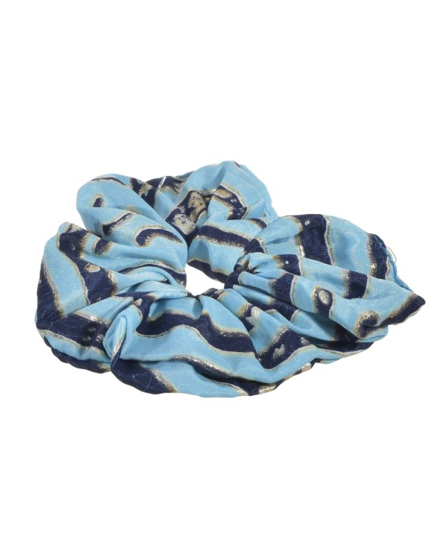 SCRUNCHIE IN BLUE COLOR WITH SILVER/GOLD DETAILS