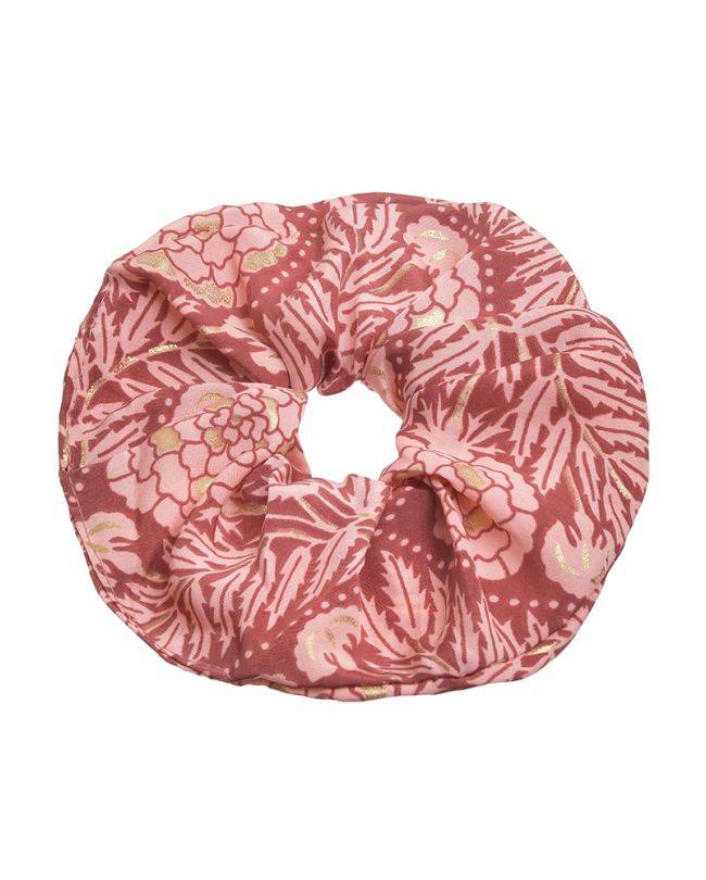 SCRUNCHIE ''FLOWER'' IN RED COLOR WITH GOLD DETAILS