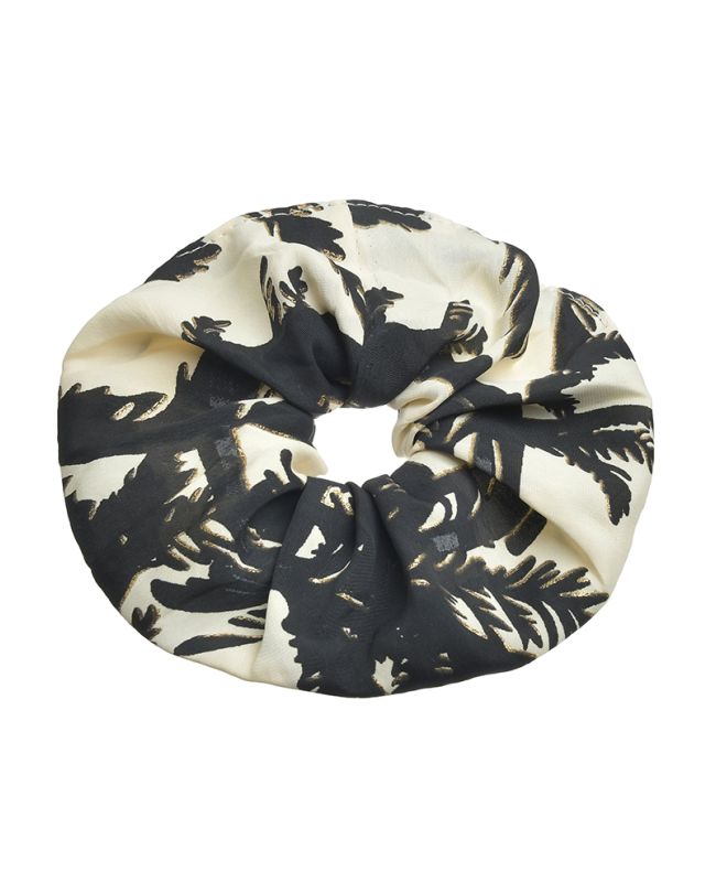 SCRUNCHIE ''PALMS'' IN BLACK COLOR WITH  GOLD DETAILS Φ8Χ2