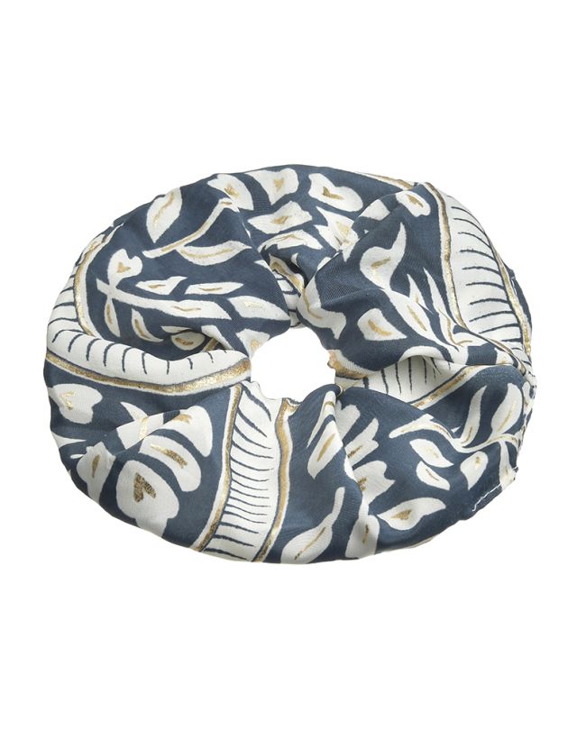 SCRUNCHIE IN BLUE/WHITE COLOR WITH  GOLD DETAILS Φ8Χ2