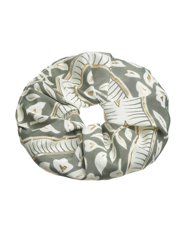 SCRUNCHIE IN GREEN/WHITE COLOR WITH  GOLD DETAILS Φ8Χ2