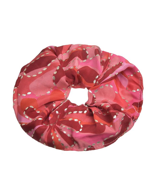SCRUNCHIE IN RED/FUCHSIA COLOR WITH  GOLD DETAILS Φ8Χ2