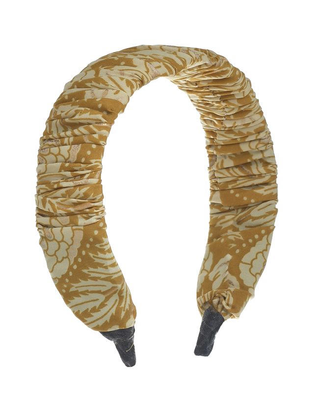 HEAD BAND ''FLOWER'' IN YELLOW COLOR WITH GOLD DETAILS