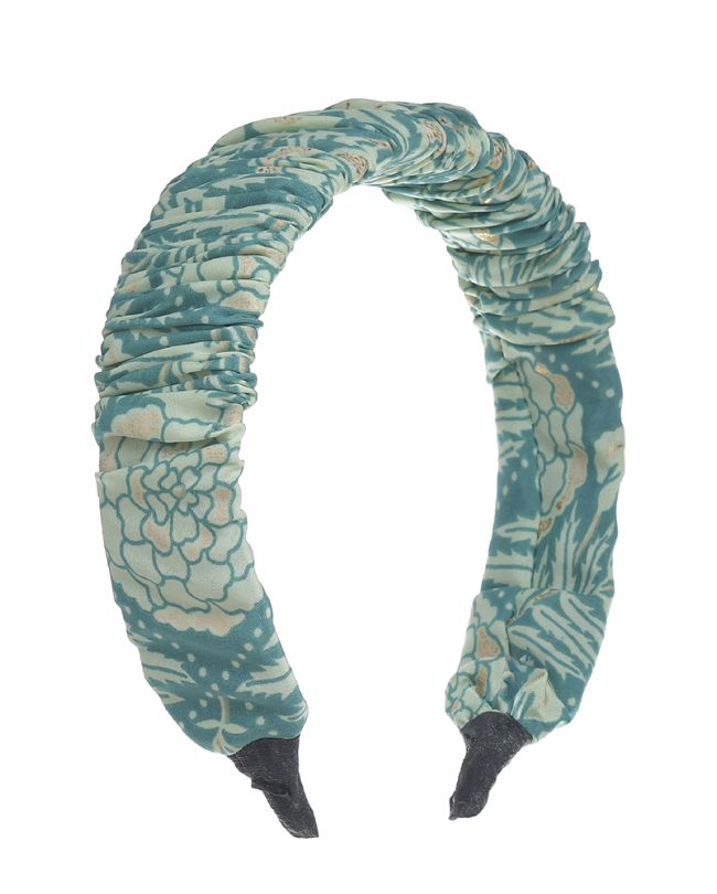 HEAD BAND ''FLOWER'' IN GREEN COLOR WITH GOLD DETAILS