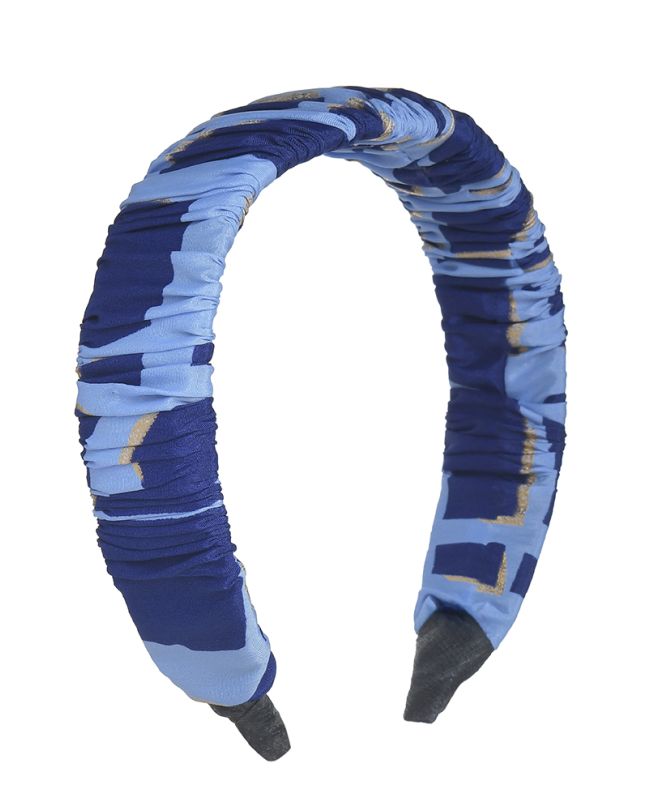 HEAD BAND IN BLUE/LIGHT BLUE COLOR WITH  GOLD DETAILS