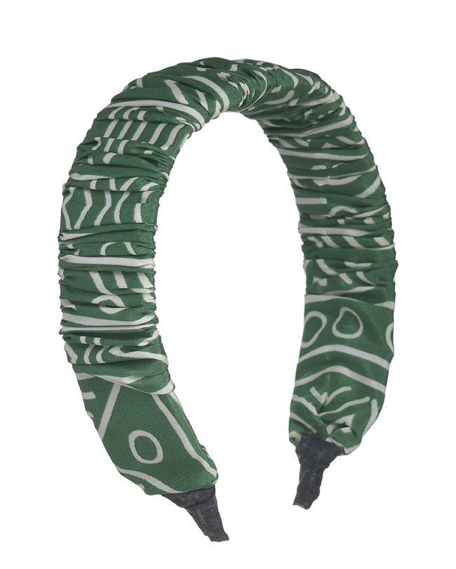 HEAD BAND IN GREEN/WHITE COLOR