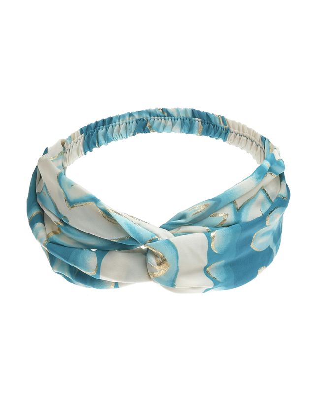 HEAD BAND IN WHITE/TURQUOISE COLOR WITH  GOLD DETAILS