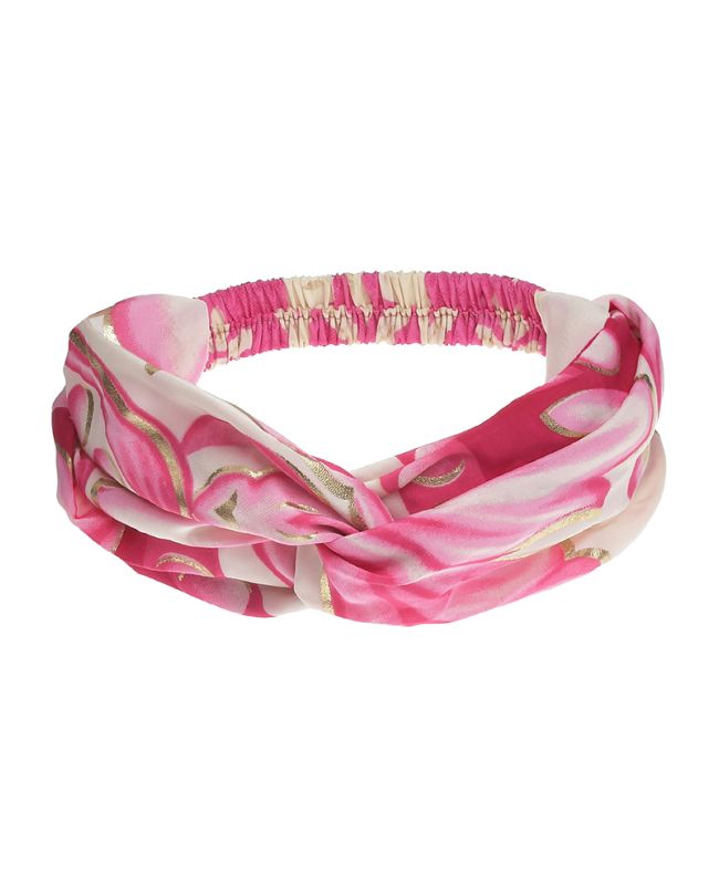 HEAD BAND IN WHITE/PINK COLOR WITH  GOLD DETAILS
