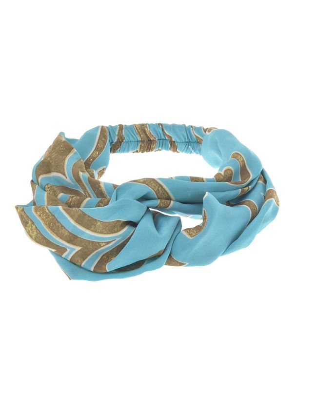 HEAD BAND IN TURQUOISE/GOLD WITH ANCIENT GREEK STYLE