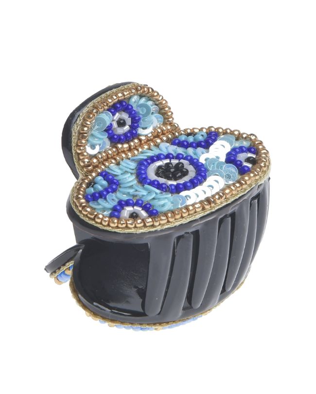 CLAMMER EYE WITH BEADS IN BLUE/LIGHT BLUE COLOR