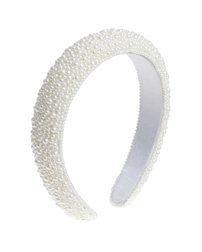 HEADBAND WITH BEADS IN WHITE COLOR