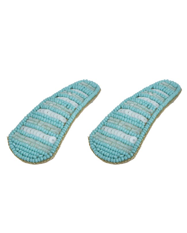 S/2 ΗAIR CLIPS IN TURQUOISE COLOR WITH BEADS