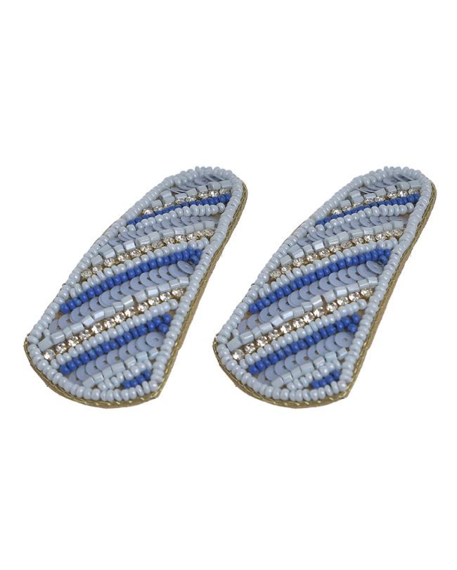 S/2 ΗAIR CLIPS IN LIGHT BLUE/BLUE COLOR WITH BEADS