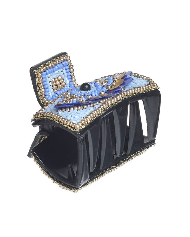 CLAMMER WITH BEADS ''EYE'' IN LIGHT BLUE COLOR