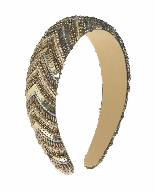 HEADBAND IN GOLD COLOR WITH BEADS