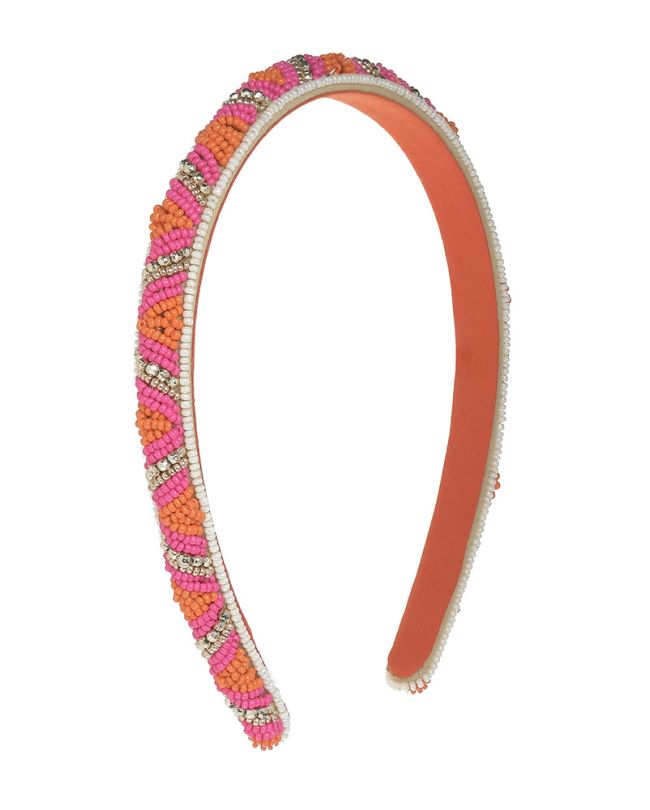 HEADBAND IN FUCSHIA COLOR WITH BEADS
