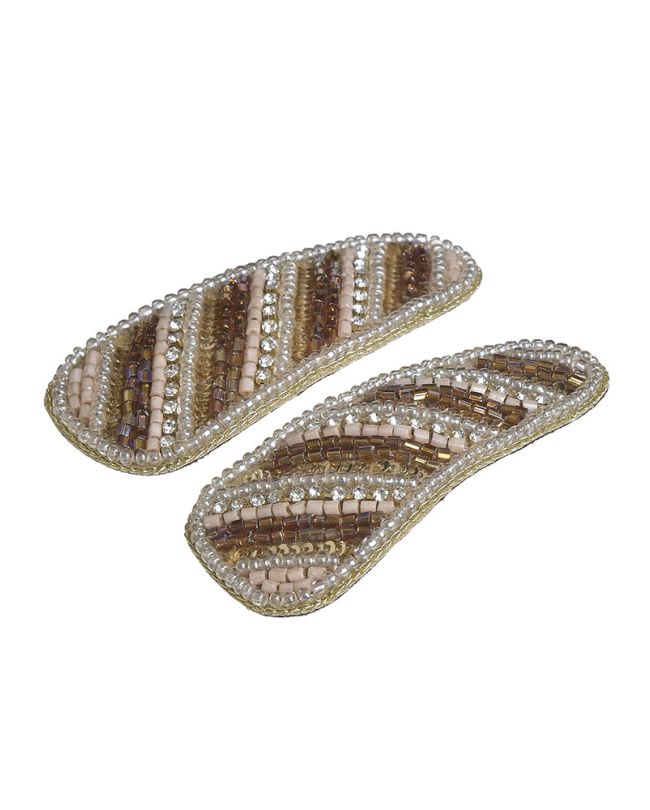 S/2 ΗAIR CLIPS IN PINK/GOLD COLOR WITH BEADS
