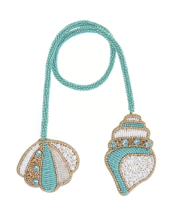 BAG TIE CHARM WITH SEASHELLS DESIGN