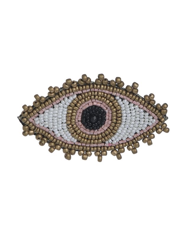 ΤΣΙΜΠΙΔΑΚΙ ΜΑΛΛΙΩΝ ΣΕ ΛΕΥΚΟ/ΡΟΖ/ΧΡΥΣΟ ΧΡΩΜΑ ''MATI'' ΜΕ ΧΑΝΤΡΕΣ