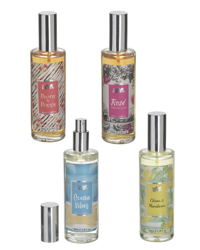 S/4 TEXTILE/ROOM DIFFUSER SPRAY 4 SCENTS 100mL