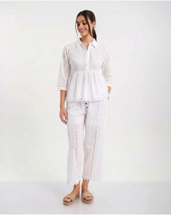 ΤΟΠ ΜΕ ΜΑΚΡΥ ΜΑΝΙΚΙ ΚΑΙ ΓΙΑΚΑ ΣΕ ΛΕΥΚΟ ONE SIZE (100% COTTON)