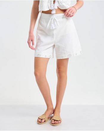 ΣΟΡΤΣΑΚΙ ΛΕΥΚΟ ΜΕ ΑΣΗΜΙ ΛΕΠΤΟΜΕΡΕΙΕΣ ONE SIZE (100% COTTON)