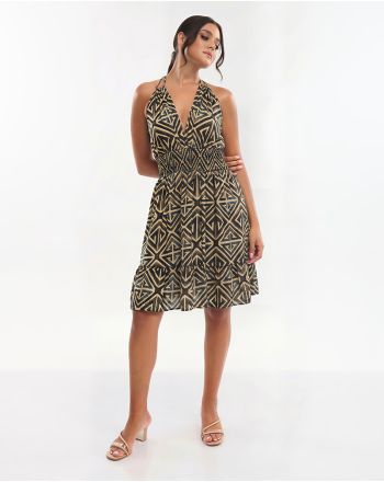 ΚΟΝΤΟ ΦΟΡΕΜΑ ΑΜΑΝΙΚΟ ΜΑΥΡΟ ΜΕ ΛΕΠΤΟΜΕΡΕΙΕΣ ONE SIZE (70% SILK 30% POLYESTER)