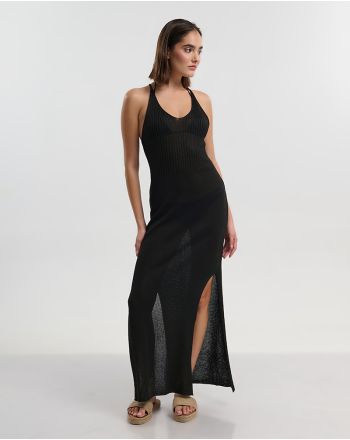 ΑΜΑΝΙΚΟ ΜΑΚΡΥ ΦΟΡΕΜΑ ΣΕ ΜΑΥΡΟ ΧΡΩΜΑ ONE SIZE (100% POLYESTER)