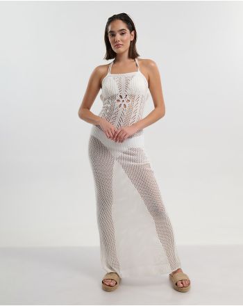 ΑΜΑΝΙΚΟ ΜΑΚΡΥ ΦΟΡΕΜΑ ΣΕ ΛΕΥΚΟ ONE SIZE (100% POLYESTER)