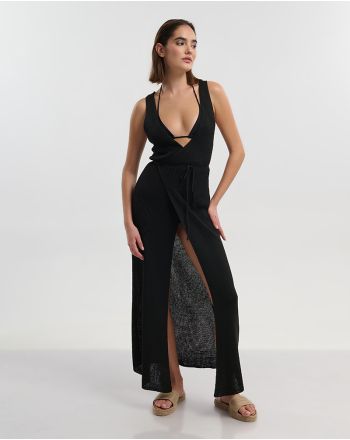 ΜΑΚΡΥ ΦΟΡΕΜΑ ΜΕ ΚΟΝΤΟ ΜΑΝΙΚΙ ΣΕ ΜΑΥΡΟ ONE SIZE (100% POLYESTER)