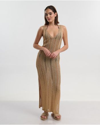 ΑΜΑΝΙΚΟ ΜΑΚΡΥ ΦΟΡΕΜΑ ΣΕ ΧΡΥΣΟ ONE SIZE (100% POLYESTER)