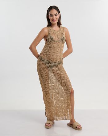 ΑΜΑΝΙΚΟ ΜΑΚΡΥ ΦΟΡΕΜΑ ΣΕ ΧΡΥΣΟ ΧΡΩΜΑ ONE SIZE (100% POLYESTER)