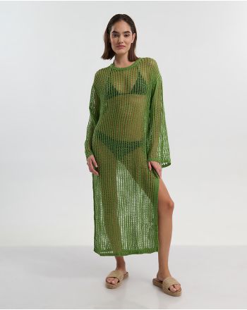 ΦΟΡΕΜΑ ΜΑΚΡΥ ΜΕ ΜΑΚΡΥ ΜΑΝΙΚΙ ΣΕ ΠΡΑΣΙΝΟ ΧΡΩΜΑ ONE SIZE (100% VISCOSE)