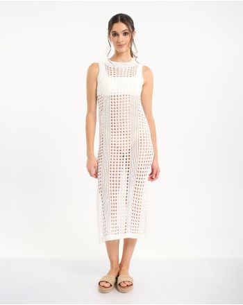 ΑΜΑΝΙΚΟ ΜΑΚΡΥ ΦΟΡΕΜΑ ΣΕ ΛΕΥΚΟ ΧΡΩΜΑ ONE SIZE (100% POLYESTER)