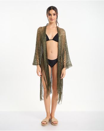 ΚΙΜΟΝΟ ΣΕ ΣΚΟΥΡΟ ΠΡΑΣΙΝΟ ΧΡΩΜΑ ΔΙΧΤΥΩΤΟ ONE SIZE (100% POLYESTER)