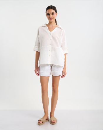 ΑΕΡΙΝΟ ΠΟΥΚΑΜΙΣΟ ΣΕ ΛΕΥΚΟ ΧΡΩΜΑ ONE SIZE ( 100% COTTON)