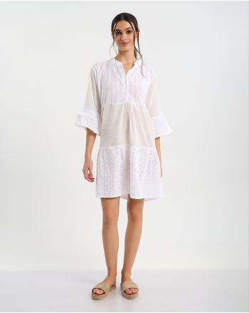 ΦΟΡΕΜΑ ΚΟΝΤΟ ΜΕ ΛΕΠΤΟΜΕΡΕΙΕΣ ΜΕ ΚΟΥΜΠΙΑ ΚΑΙ ΚΕΝΤΗΜΑΤΑ ONE SIZE ( 100% COTTON)