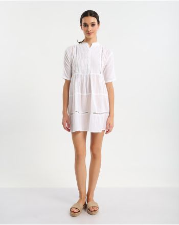 ΦΟΡΕΜΑ ΑΕΡΙΝΟ ΚΟΝΤΟ ΣΕ ΛΕΥΚΟ ΧΡΩΜΑ ONE SIZE (100% COTTON)