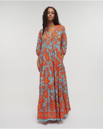 ΦΟΡΕΜΑ ΜΑΚΡΥ ΜΠΛΕ/ΚΟΚΚΙΝΟ ONE SIZE (100% COTTON)