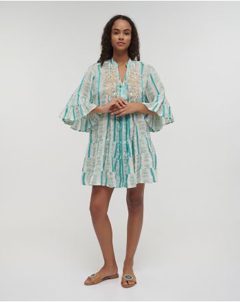 ΦΟΡΕΜΑ ΚΟΝΤΟ 3/4 ΛΕΥΚΟ/ΜΠΛΕ ONE SIZE (100% COTTON)