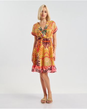 ΦΟΡΕΜΑ ΚΟΚΚΙΝΟ/ΠΟΡΤΟΚΑΛΙ  ΑΜΑΝΙΚΟ ONE SIZE (100% COTTON)