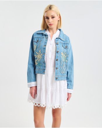 DENIM JACKET IN BLUE L/XL (100% COTTON)