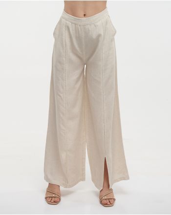 PANTS IN ECRU COLOR L/XL (100%COTTON FLEX LINEN)