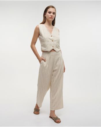 ΓΙΛΕΚΟ ΣΕ ΜΠΕΖ ΧΡΩΜΑ ΜΕ ΡΙΓΕΣ M/L (100% COTTON)