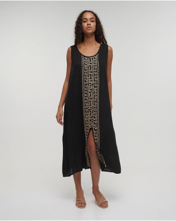 ΦΟΡΕΜΑ ΜΑΚΡΥ ΑΜΑΝΙΚΟ ΜΑΥΡΟ ΜΕ ΧΡΥΣΕΣ ΛΕΠΤΟΜΕΡΕΙΕΣ ONE SIZE (100% VISCOSE)