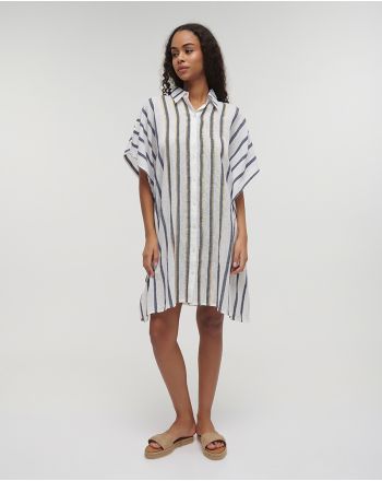 ΚΑΦΤΑΝΙ/ΠΟΥΚΑΜΙΣΑ ΛΕΥΚΟ/ΜΠΛΕ/ΧΡΥΣΟ ΜΕ ΡΙΓEΣ ONE SIZE(100% COTTON)