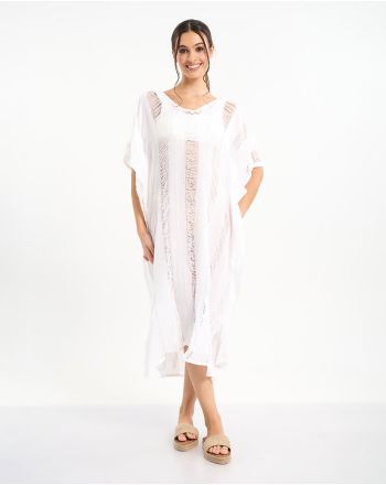 KAFTAN IN WHITE COLOR ONE SIZE (100% COTTON)
