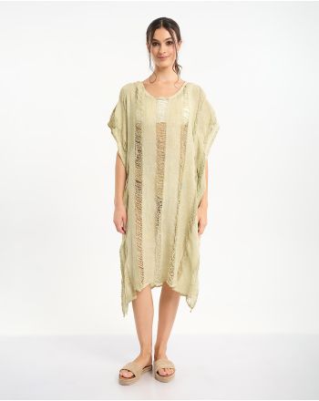 KAFTAN IN GREEN COLOR ONE SIZE (100% COTTON)