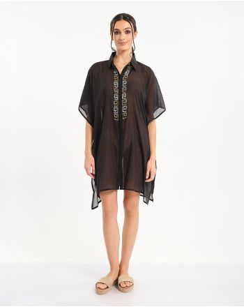 ΠΟΥΚΑΜΙΣΑ/ΚΑΦΤΑΝΙ ΜΑΥΡΟ ΜΕ ΑΣΗΜΙ/ΧΡΥΣΕΣ ΛΕΠΤΟΜΕΡΕΙΕΣ ONE SIZE (100% COTTON)